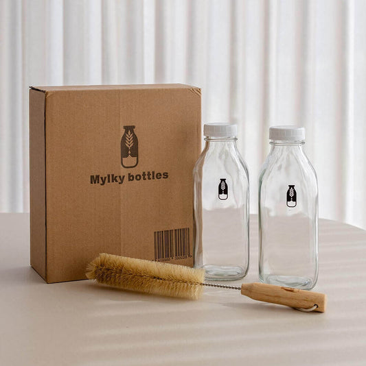 Mylky Flaschen (2er-Pack) und Bürste